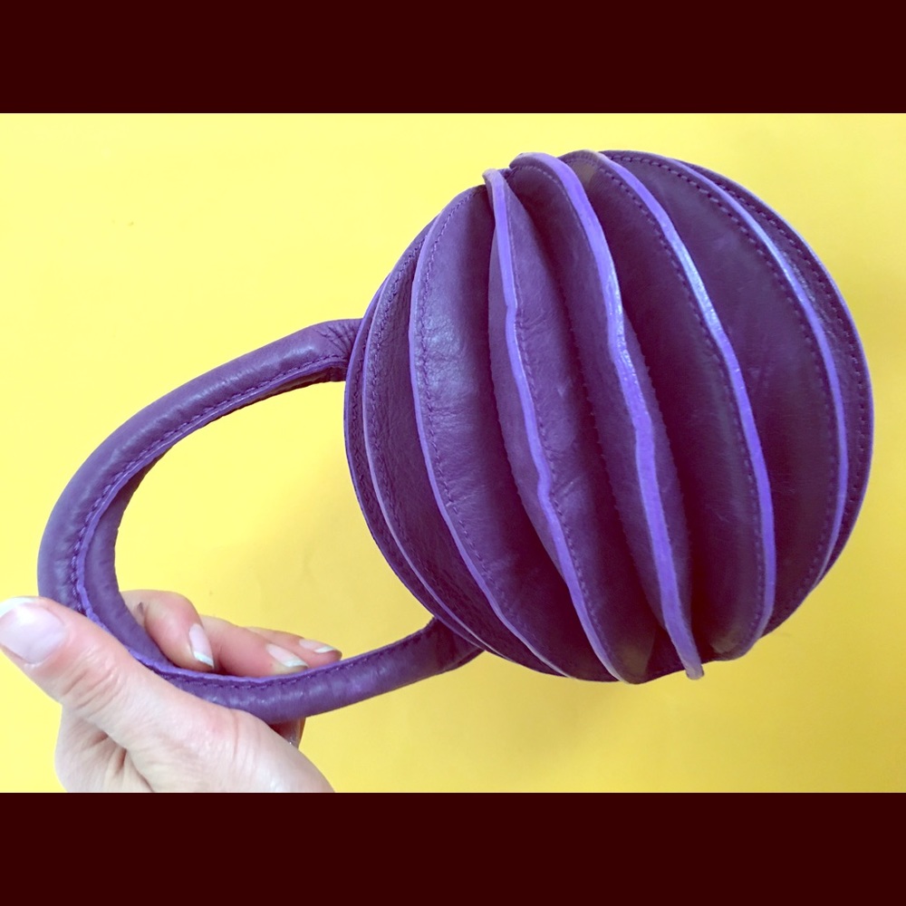 Humawaca Purple Leather round ball purse